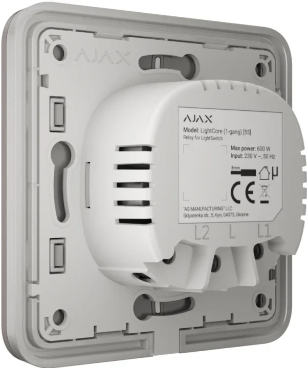 Вимикач Ajax LightSwitch 1-клавішний Grey
