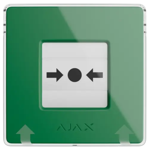 Бездротова програмована кнопка з механізмом скидання Ajax ManualCallPoint Jeweller Green