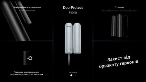 Дротовий датчик відкриття дверей/вікна Ajax DoorProtect Fibra White