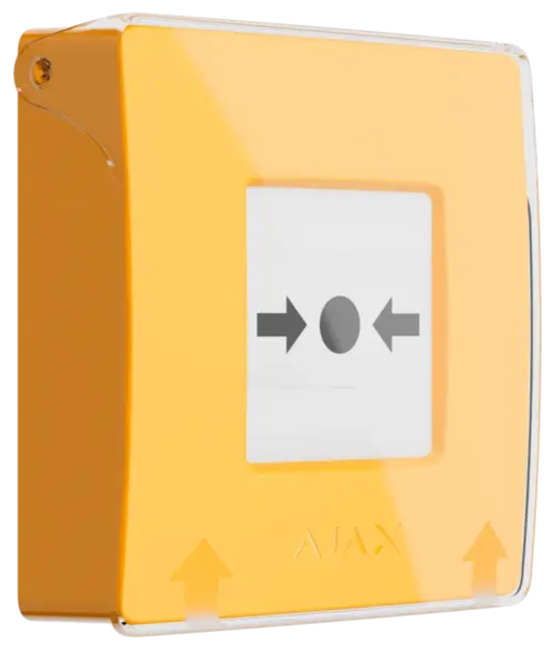 Бездротова програмована кнопка з механізмом скидання Ajax ManualCallPoint Jeweller Yellow