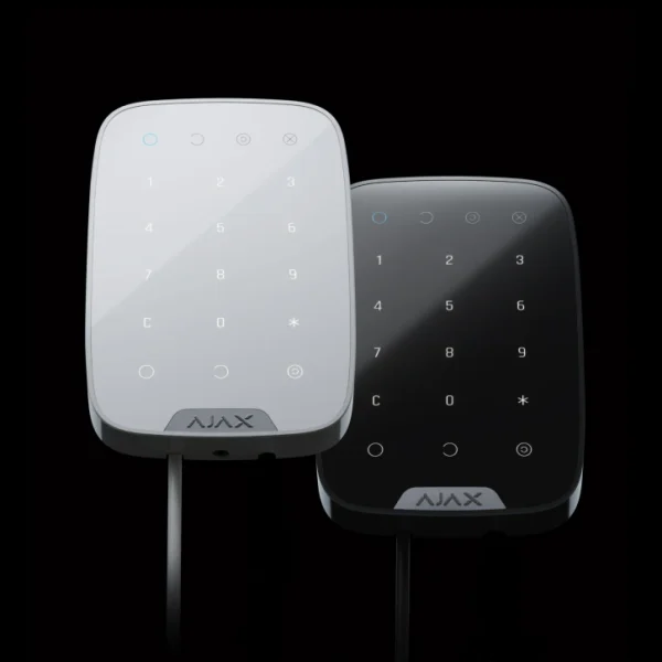 Дротова сенсорна клавіатура Ajax KeyPad Fibra Black