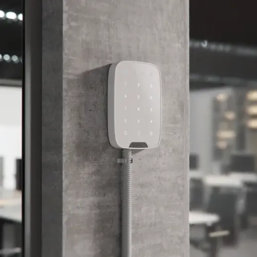 Дротова сенсорна клавіатура Ajax KeyPad Fibra White