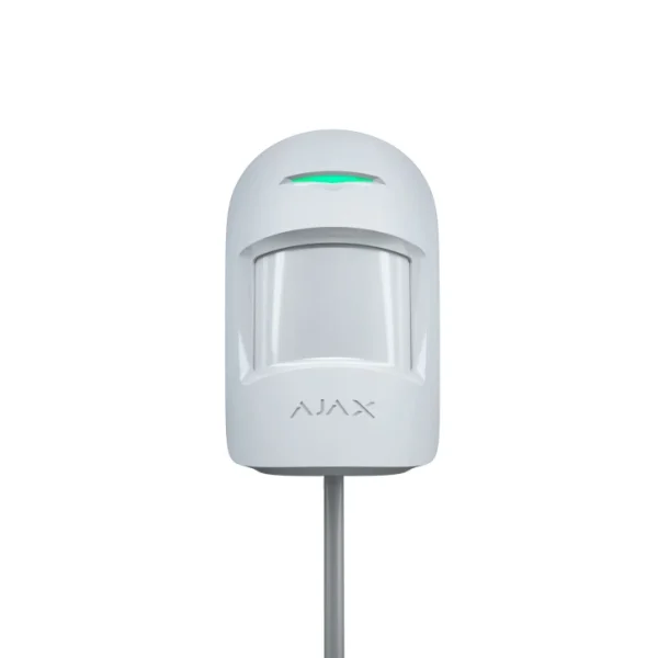 Дротовий кімнатний датчик руху з додатковим мікрохвильовим сенсором Ajax MotionProtect Plus Fibra White