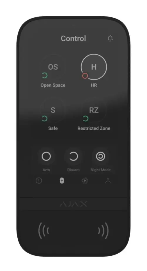 Бездротова клавіатура з сенсорним екраном Ajax KeyPad TouchScreen Black