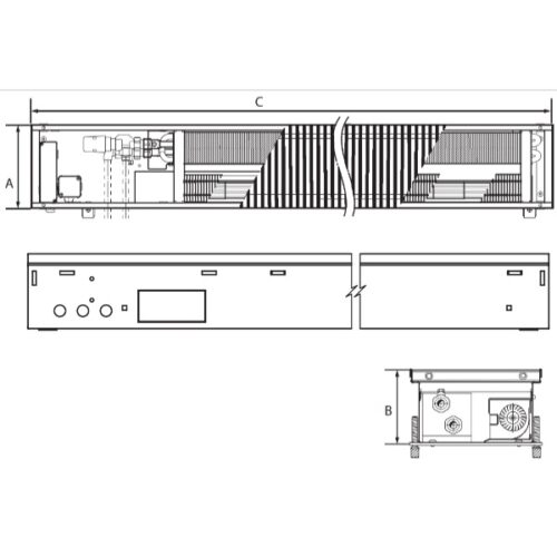Внутрішньопідлоговий конвектор Cooltherm Altherm 1000 мм180 мм80 мм A-1000.180.80-P.С.